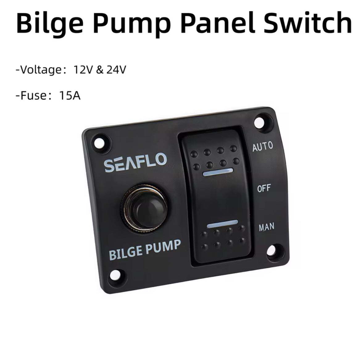 SeaFlo Bilgepomp Paneelschakelaar inclusief LED-indicator 12/24V