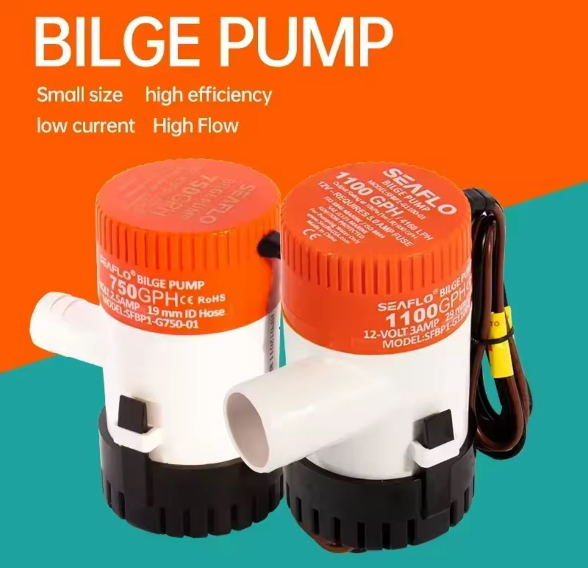 SeaFlo Niet-automatische Bilgepomp 12 Volt